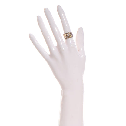 David Yurman Sterling Silver 18k Yellow Gold Double X Crossover Ring 5.5 2 of 5