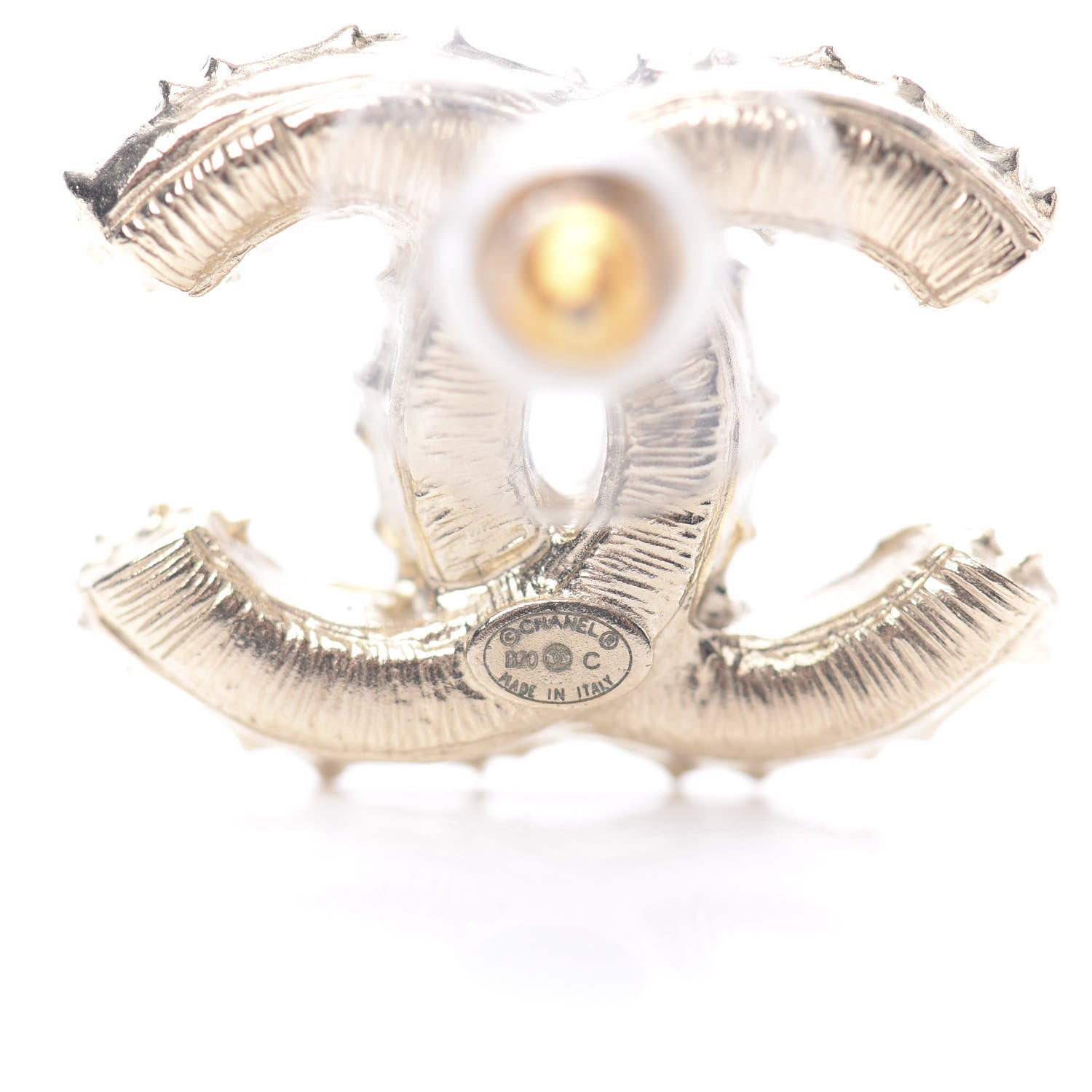 Chanel Pearl CC Camellia Express Stud Earrings Gold 3 of 4