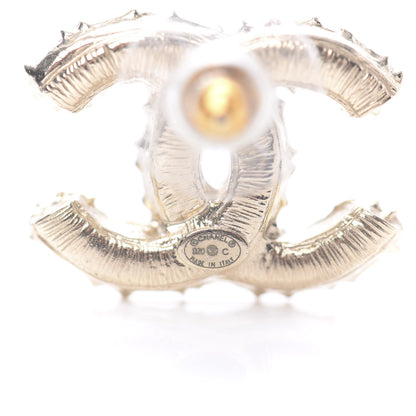 Chanel Pearl CC Camellia Express Stud Earrings Gold 3 of 4