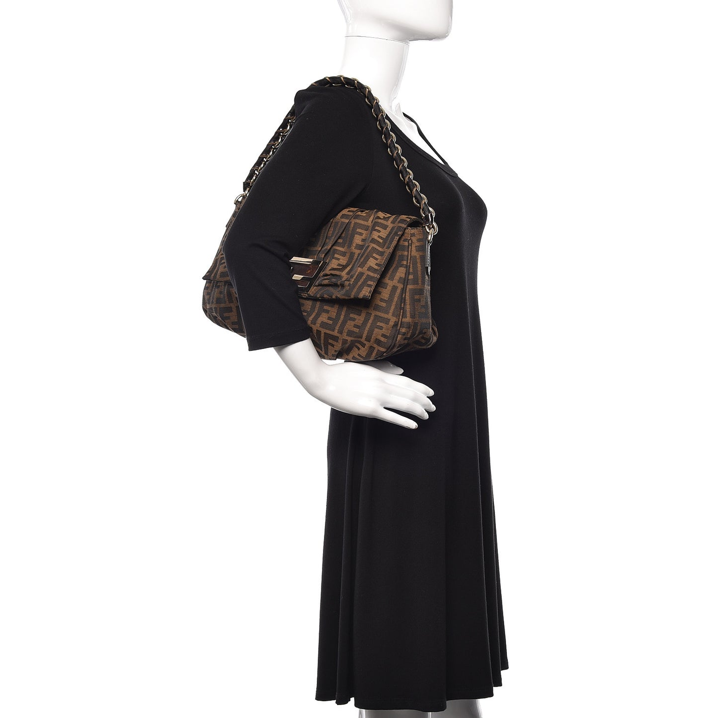 Zucca Patent Mia Shoulder Flap Tobacco