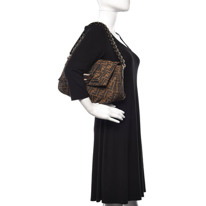 Fendi Zucca Patent Mia Shoulder Flap Tobacco 2 of 11