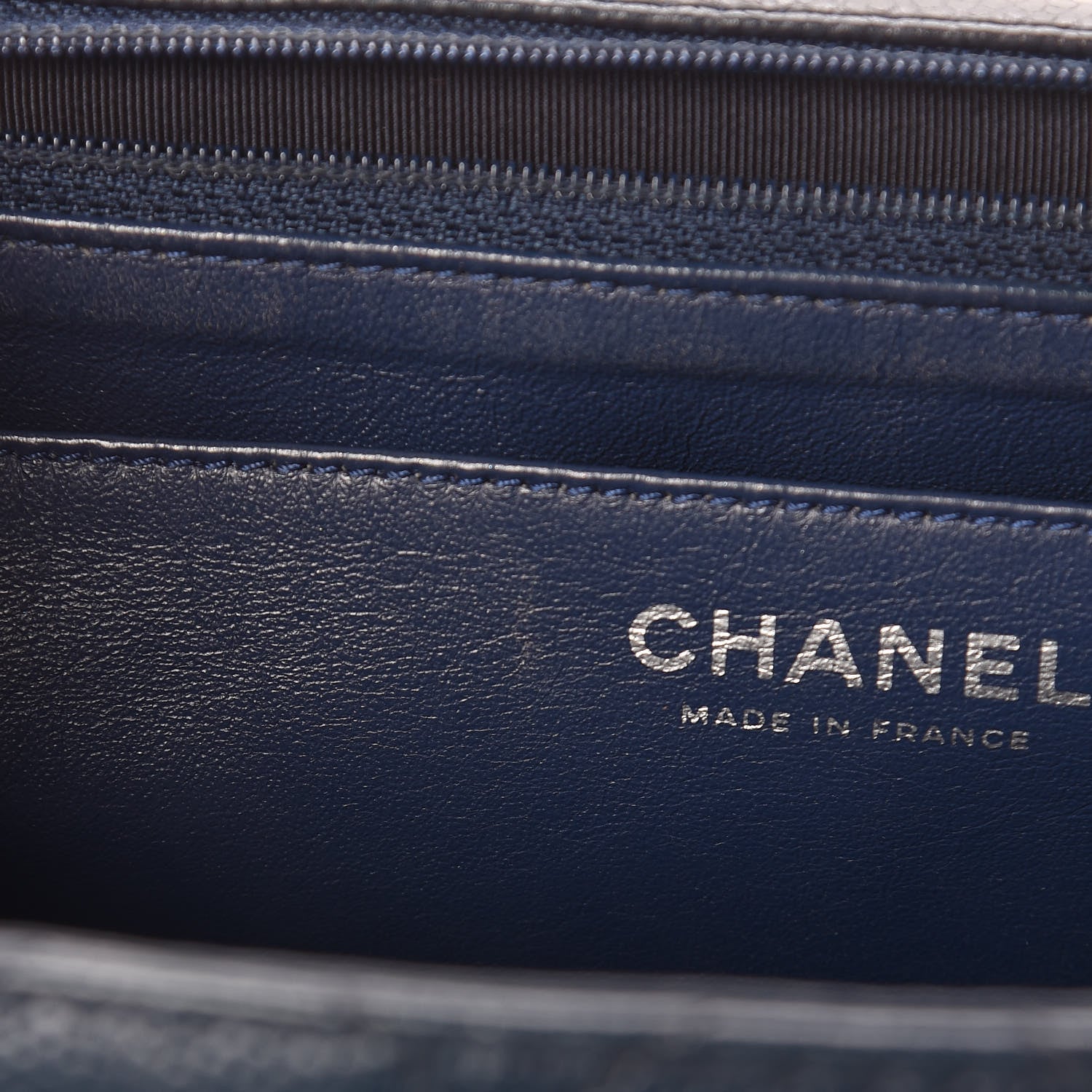 Chanel Washed Caviar Quilted Maxi Single Flap Blue 12 of 19