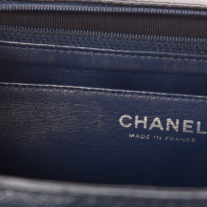 Chanel Washed Caviar Quilted Maxi Single Flap Blue 12 of 19