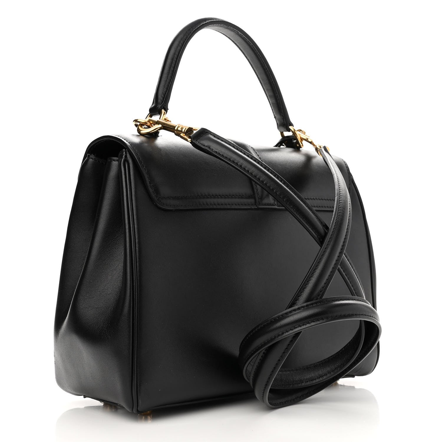 Celine Satinated Calfskin Small 16 Top Handle Bag Black 3 of 14