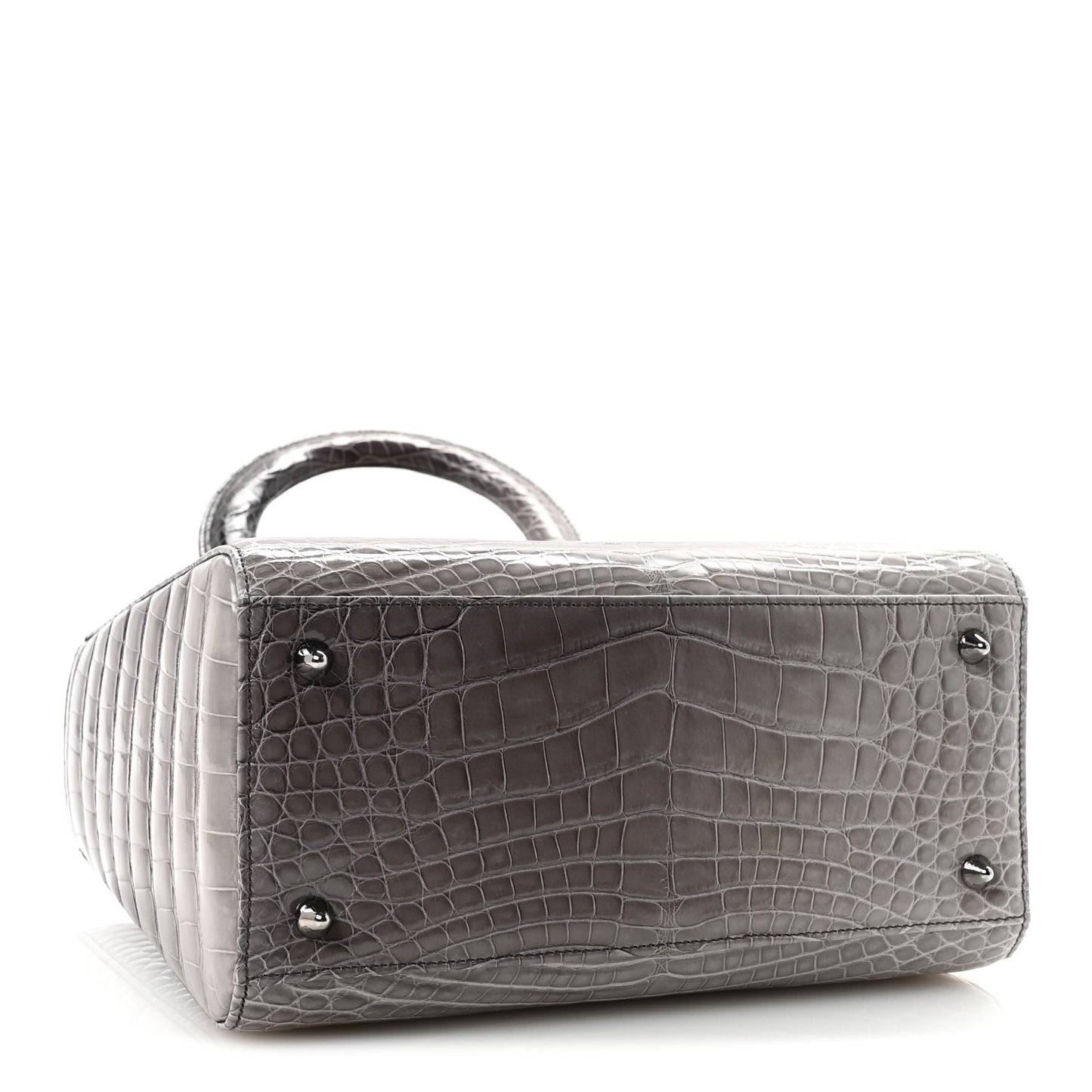 Alligator Medium Lady Dior Grey