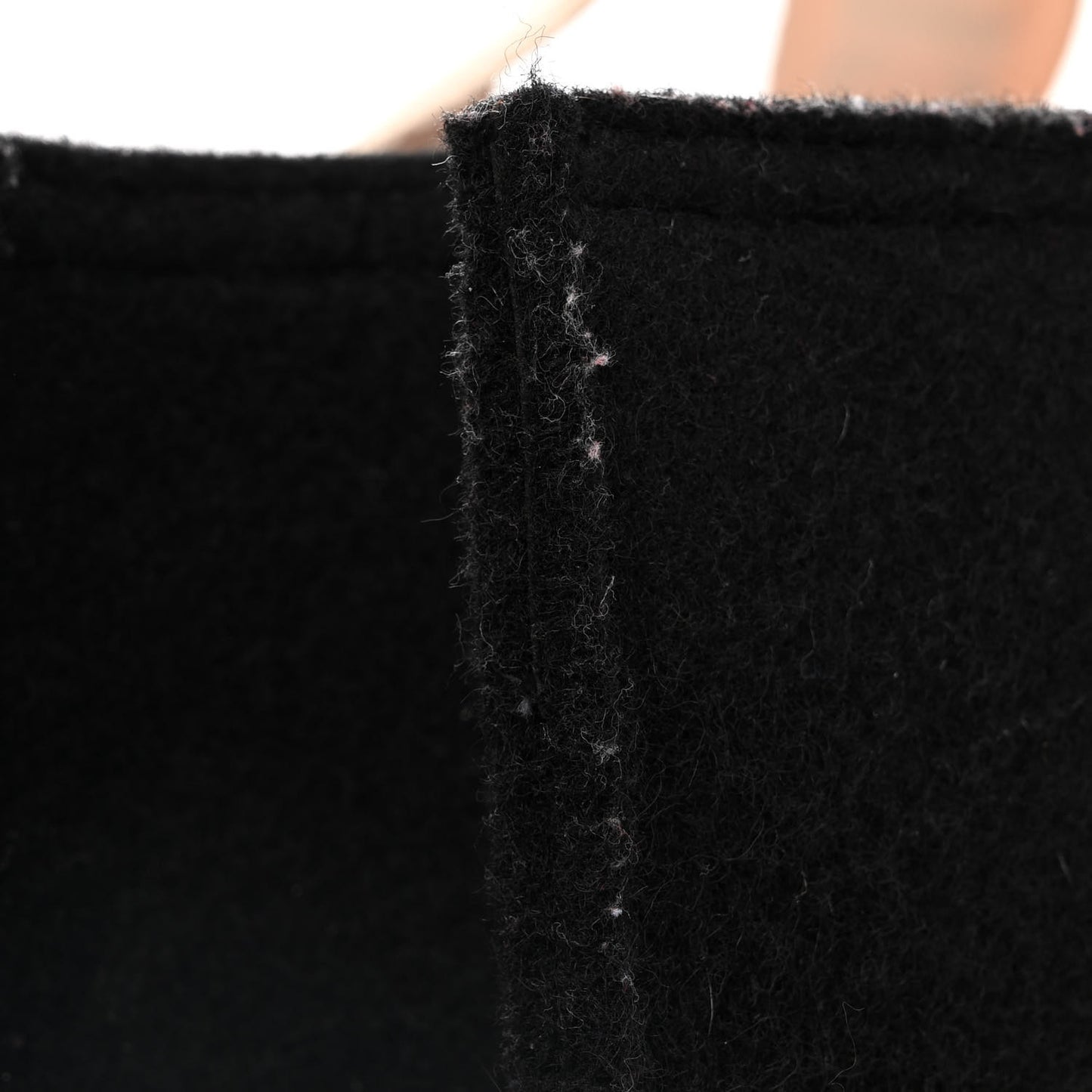 Felt Calfskin Large Woody Ribbon Tote Black
