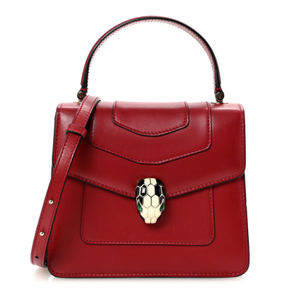 Bulgari Calfskin Serpenti Forever Top Handle Red 1 of 17