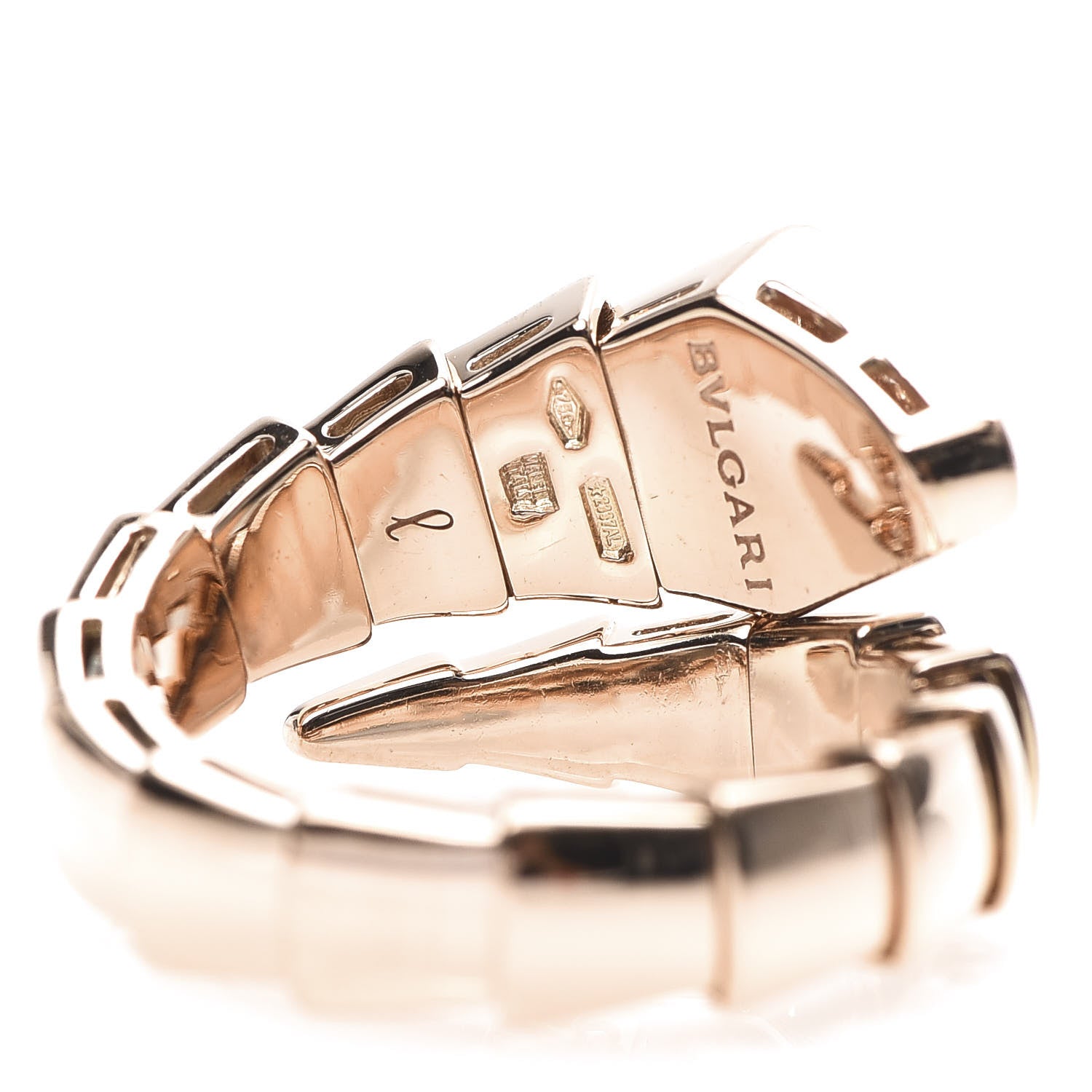 Bulgari 18K Rose Gold Diamond Serpenti Viper Ring L 5 of 5