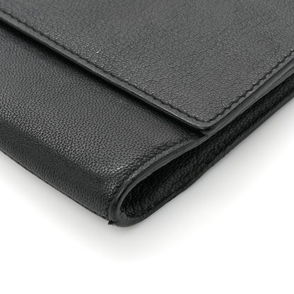 Saint Laurent Calfskin Monogram Large Belle De Jour Clutch Black 12 of 14