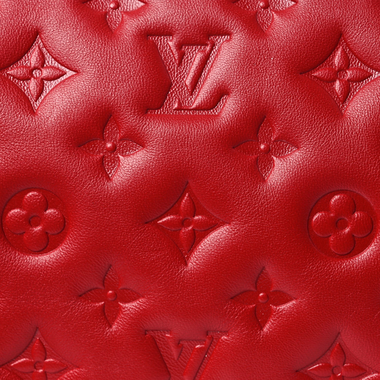 Louis Vuitton Mother of Pearl Lambskin Embossed Monogram Coussin BB Red Green 7 of 10