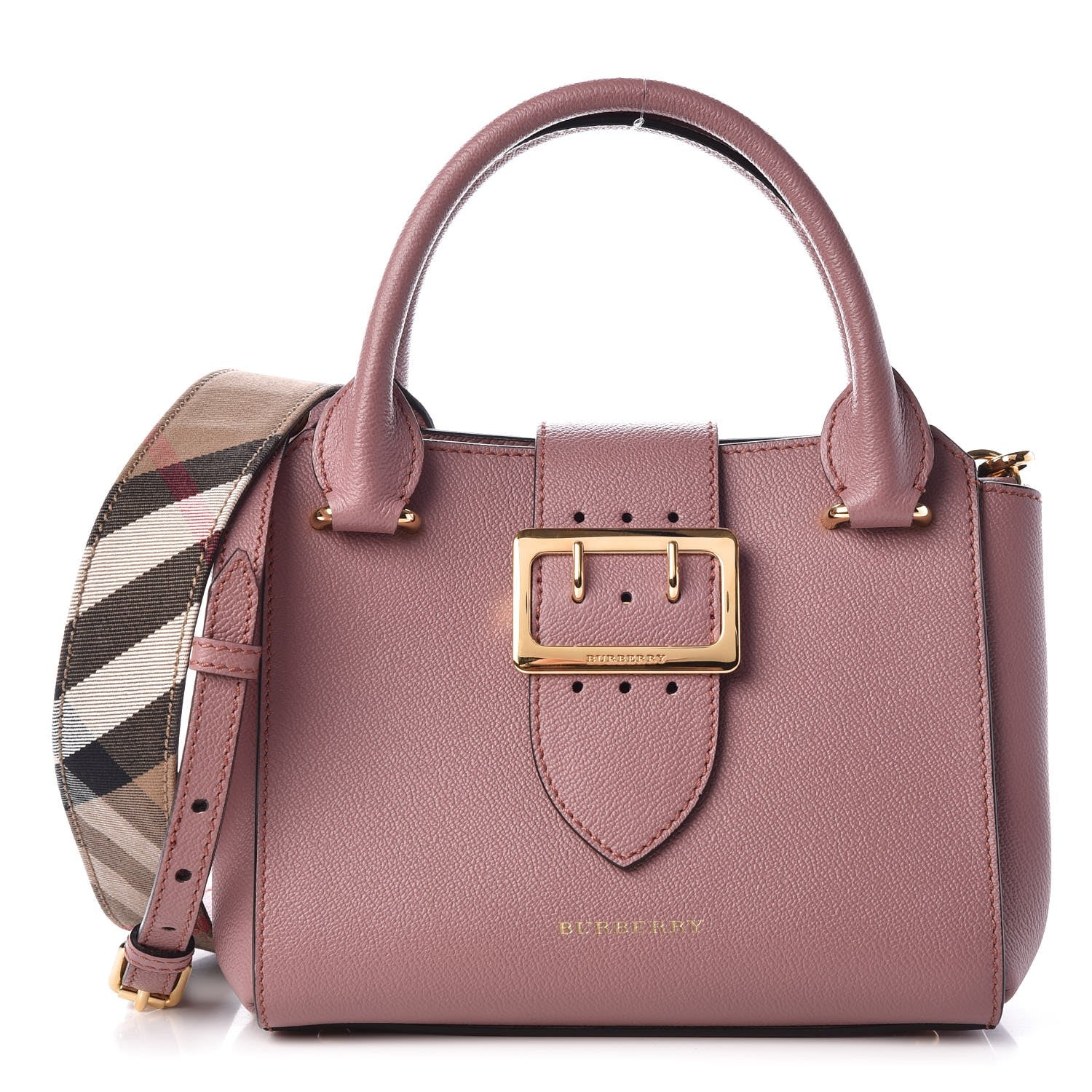 Burberry Soft Grain Calfskin Small Buckle Tote Dusty Pink 1 of 10