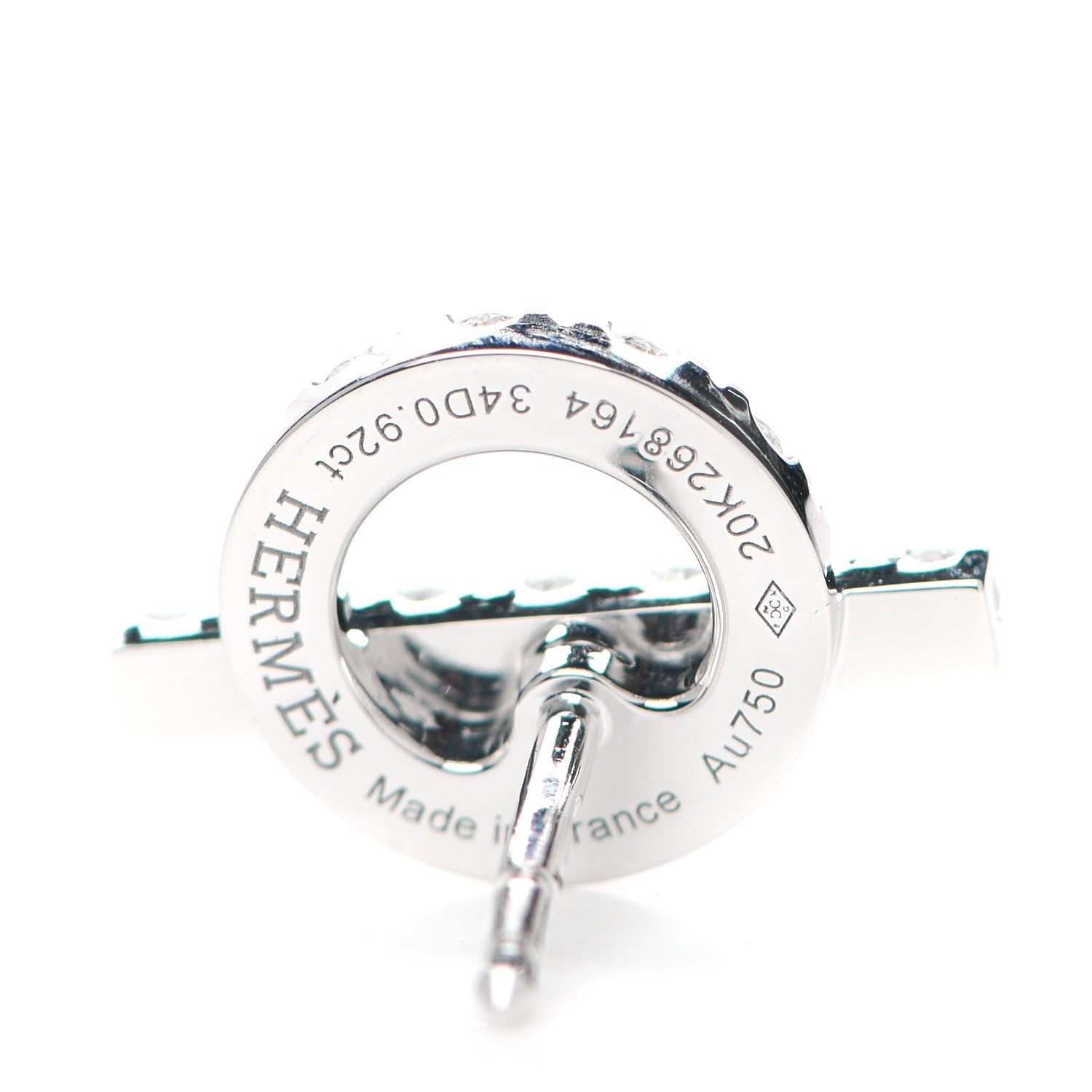 Hermes 18K White Gold Diamond Finesse Earrings 4 of 5