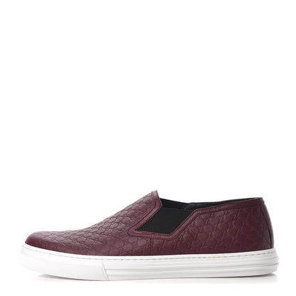 Gucci Soft Microguccissima Mens Slip On Sneakers 9 Strong Red Black 1 of 8