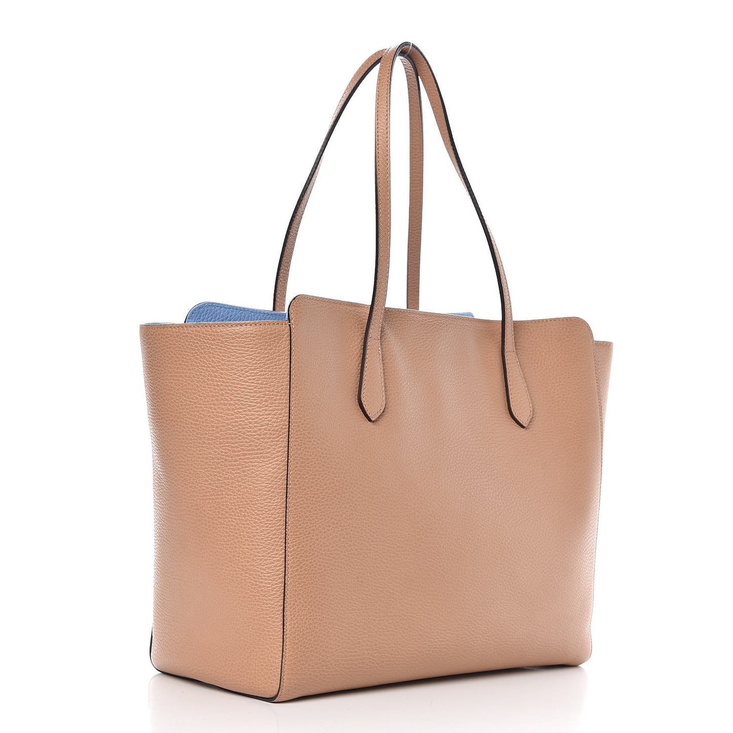 Dollar Calfskin Medium Swing Tote Camelia Mineral Blue