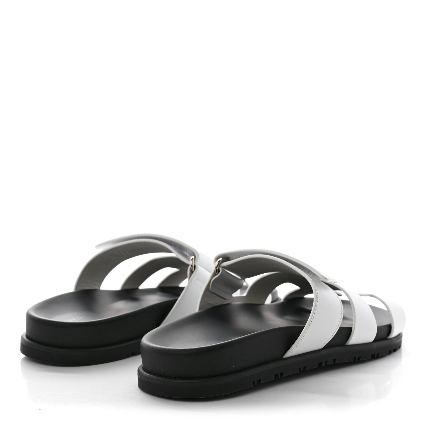 Hermes Calfskin Womens Chypre Sandals 37.5 White 4 of 10