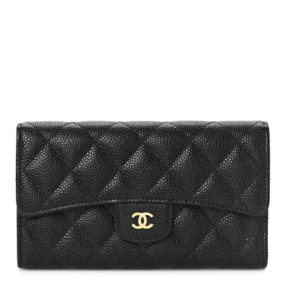 Chanel Caviar Quilted Large Flap Wallet Black 1 of 11