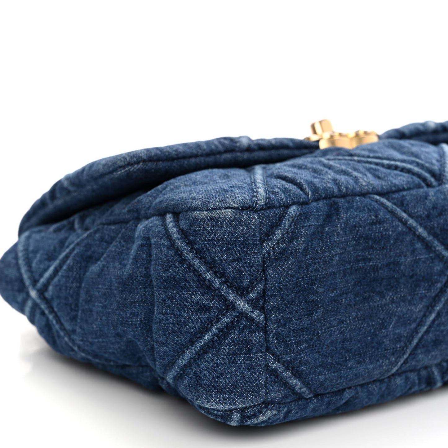 Denim Quilted Medium Chanel 19 Flap Blue