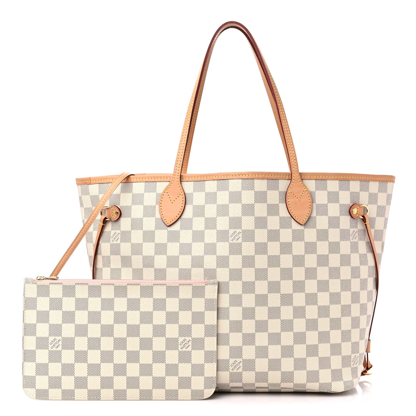 Damier Azur Neo Neverfull MM Rose Ballerine