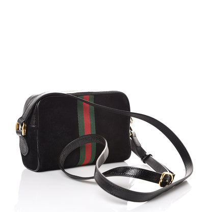 Gucci Suede Patent Web Mini Ophidia Shoulder Bag Black 3 of 10