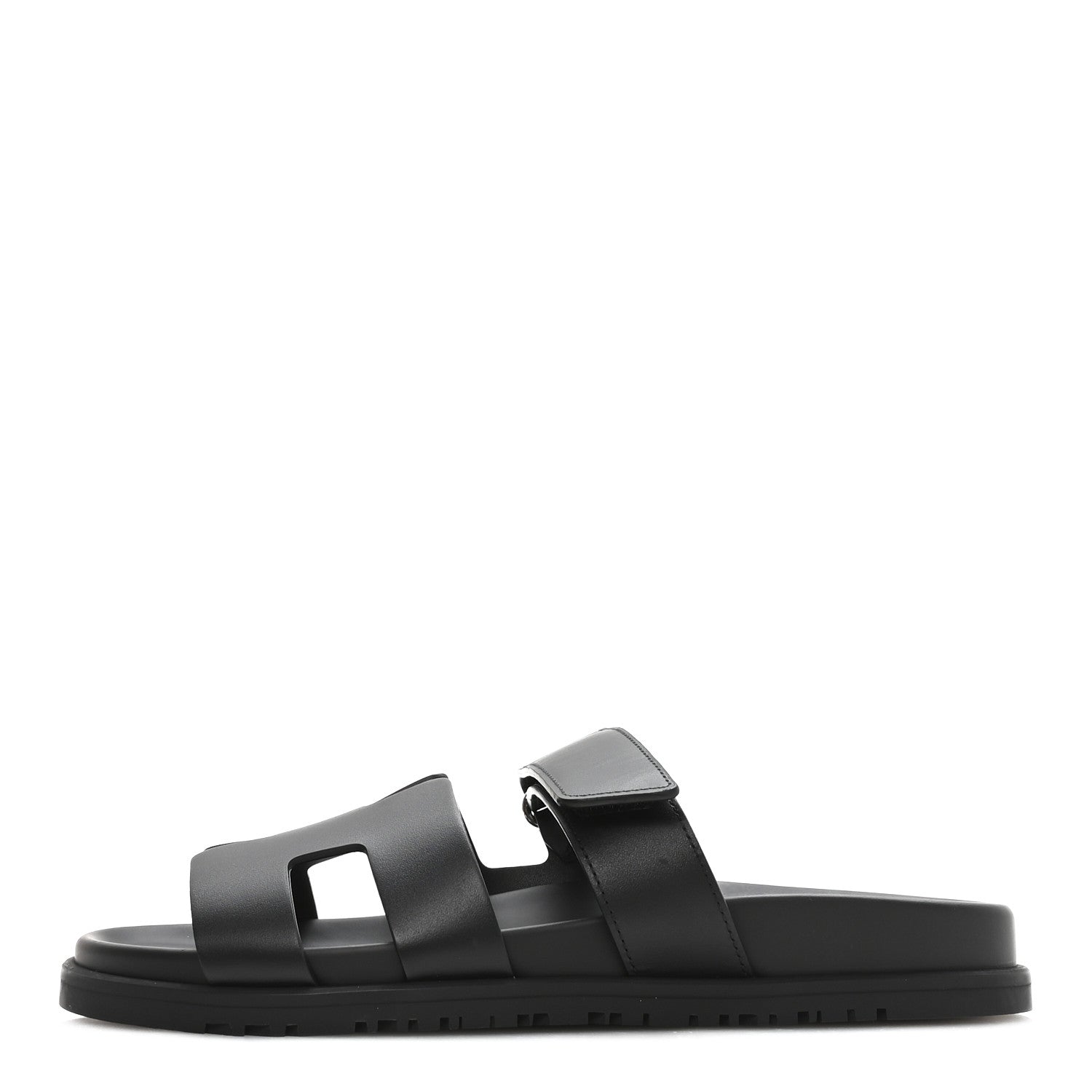 Hermes Calfskin Womens Chypre Sandals 40 Black 1 of 18