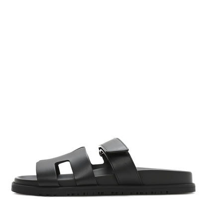 Hermes Calfskin Womens Chypre Sandals 40 Black 1 of 18