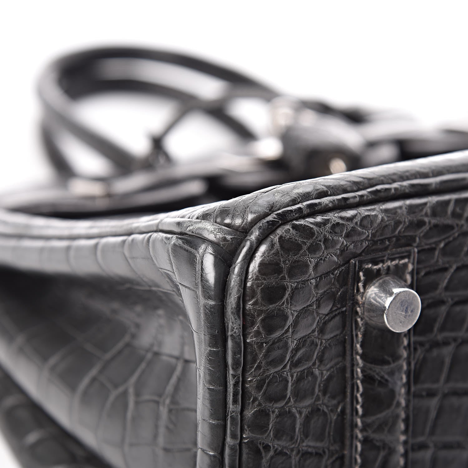 Hermes Matte Niloticus Crocodile Birkin 25 Graphite 10 of 33