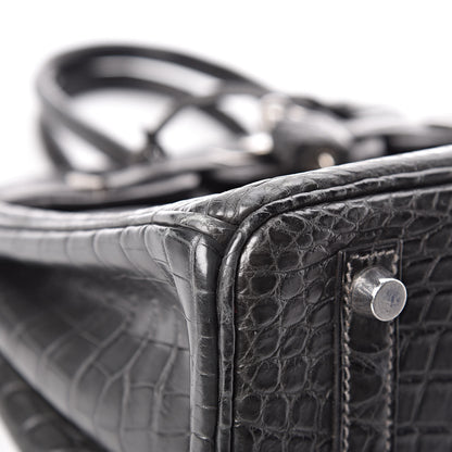 Hermes Matte Niloticus Crocodile Birkin 25 Graphite 10 of 33