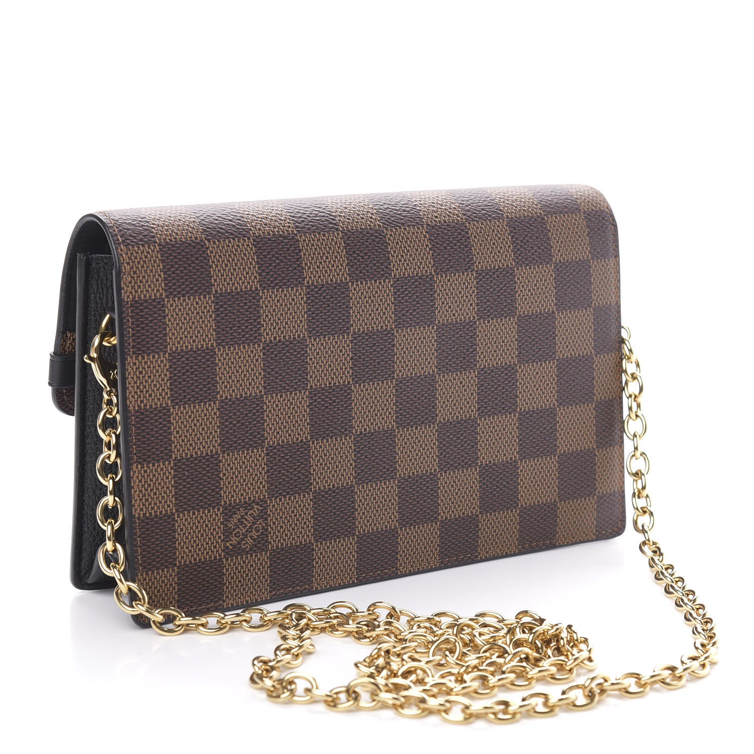 Louis Vuitton Damier Ebene Vavin Chain Wallet Black 3 of 10