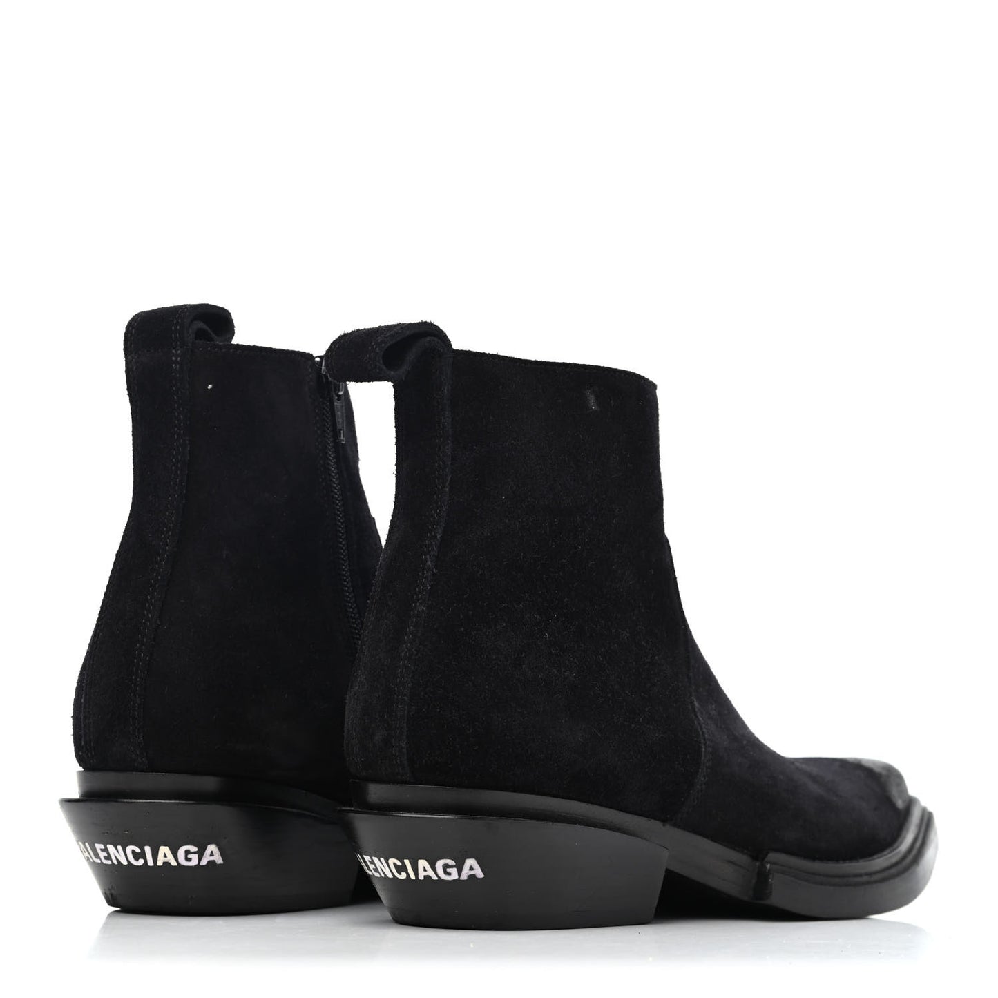 Suede Santiag Western Boots 36 Black