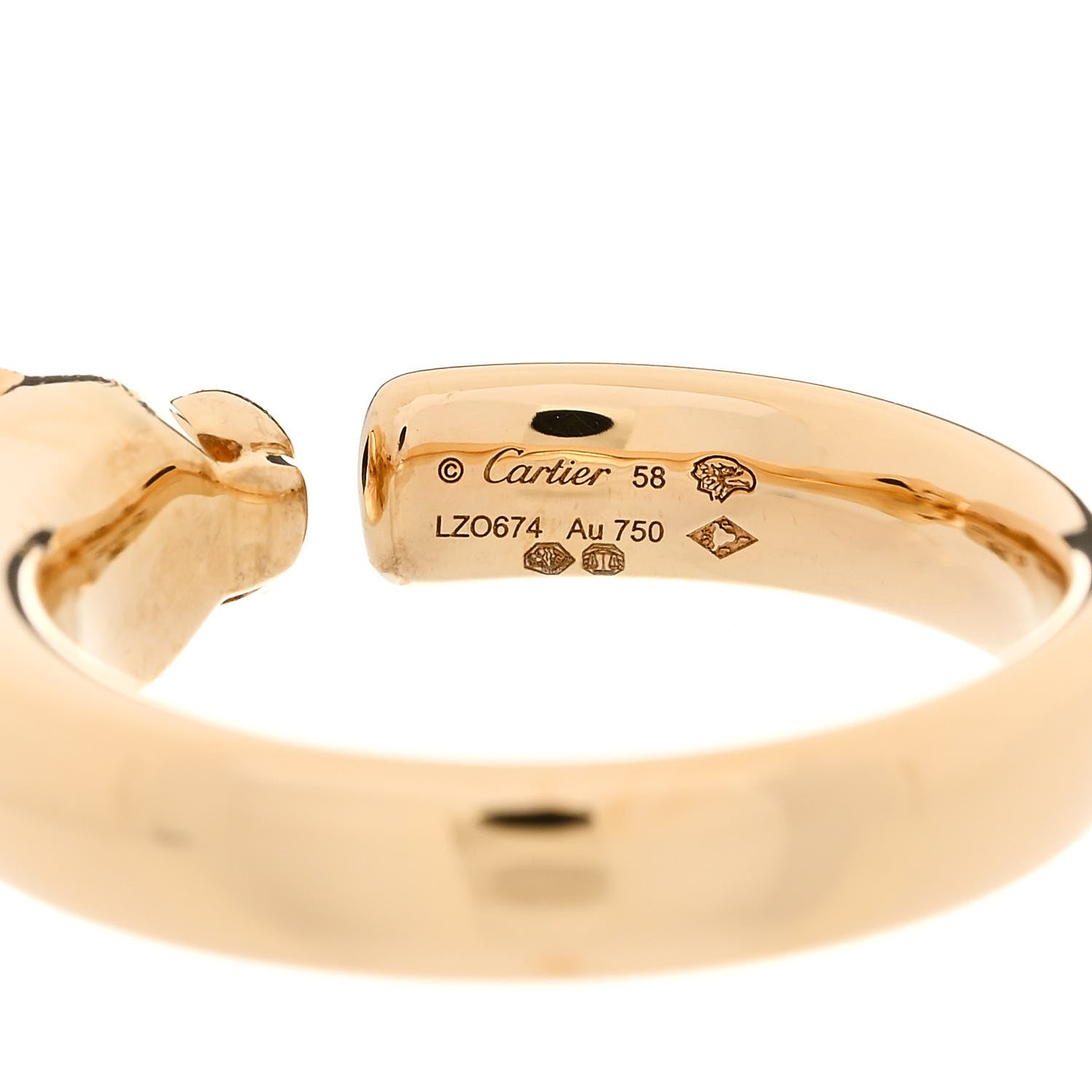 Cartier 18K Yellow Gold Tsavorite Onyx Panthere De Cartier Ring 58 8.25 5 of 6