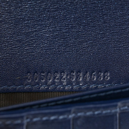 Gucci Metallic Patent Microguccissima Signature Chain Wallet Navy 8 of 12
