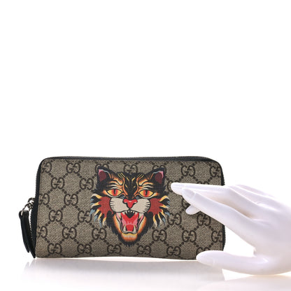 Gucci GG Supreme Monogram Angry Cat Zip Around Wallet 2 of 7