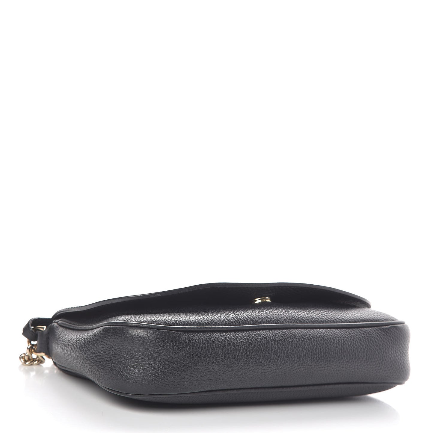 Pebbled Calfskin Medium Soho Flap Crossbody Black
