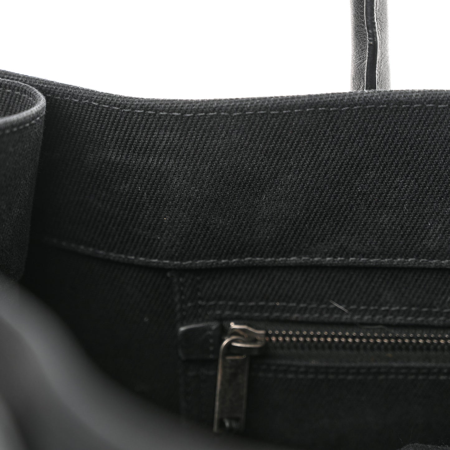 Linen Calfskin Rive Gauche Tote Black
