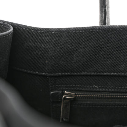 Saint Laurent Linen Calfskin Rive Gauche Tote Black 14 of 14