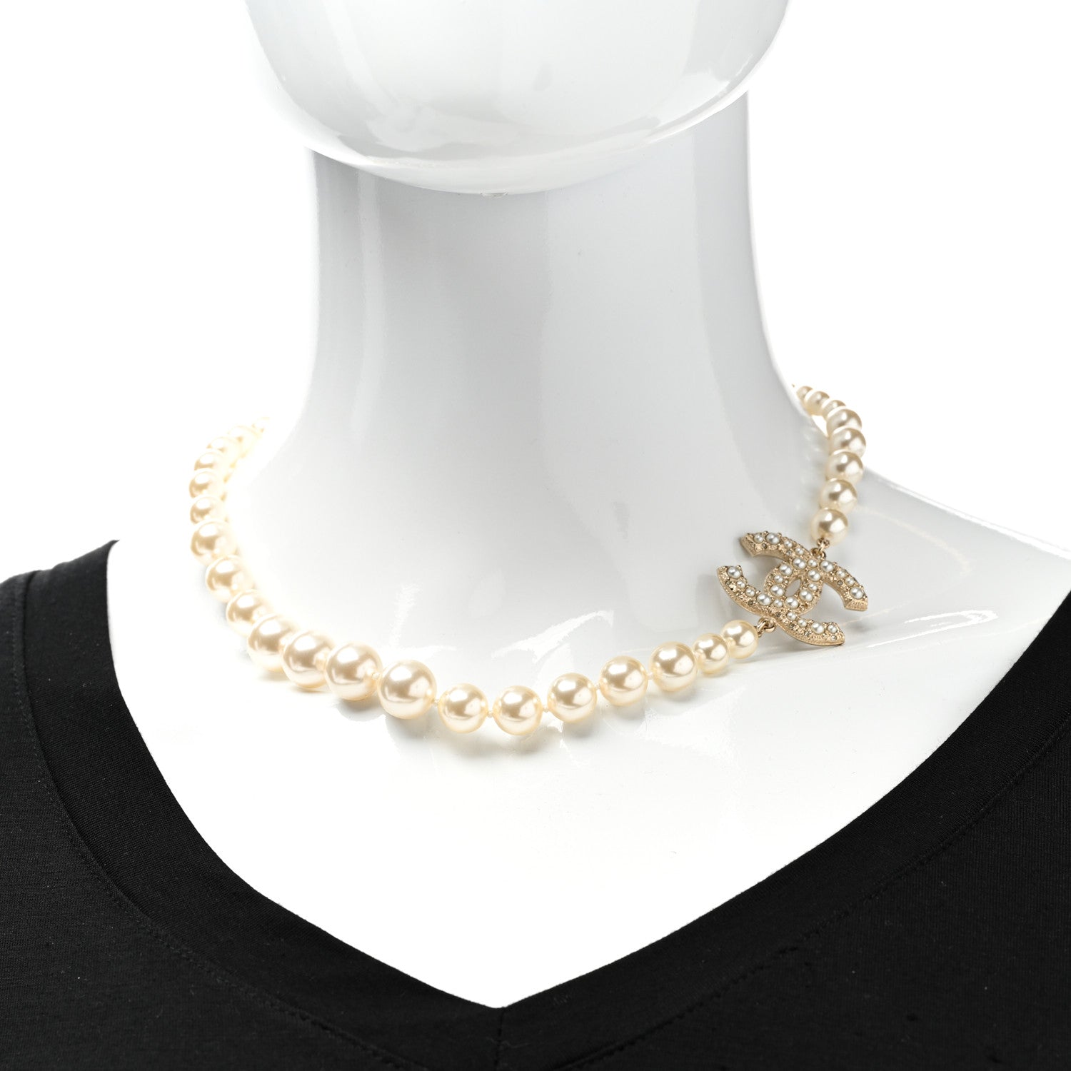 Chanel Pearl CC 100th Anniversary Necklace Light Gold 2 of 6