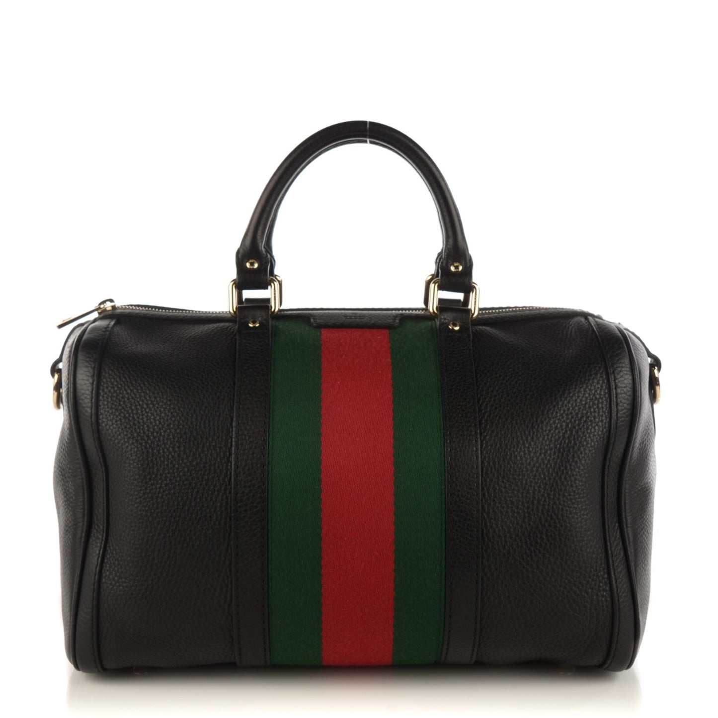 Calfskin Vintage Web Medium Boston Black