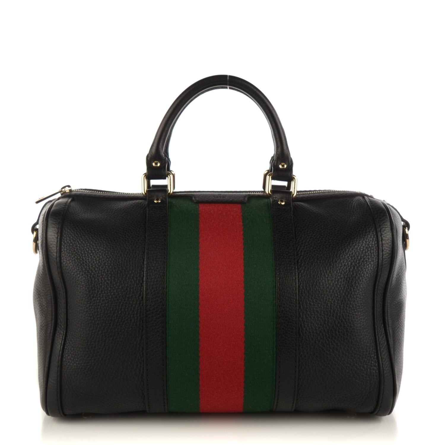 Gucci Calfskin Vintage Web Medium Boston Black 1 of 7
