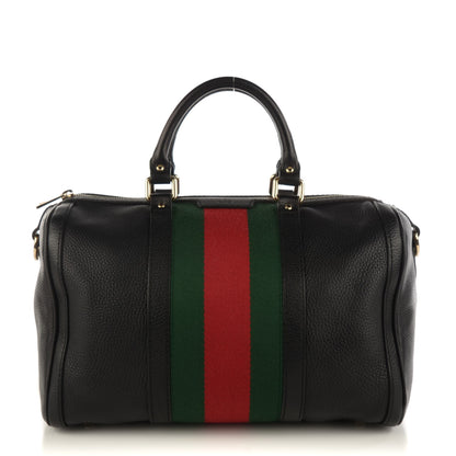 Gucci Calfskin Vintage Web Medium Boston Black 1 of 7