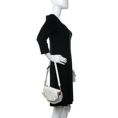 Christian Dior Lambskin Cannage Small Dior Vibe Hobo Bag Latte 2 of 10