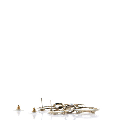 Chanel CC Hoop Drop Earrings Light Gold 3 of 5