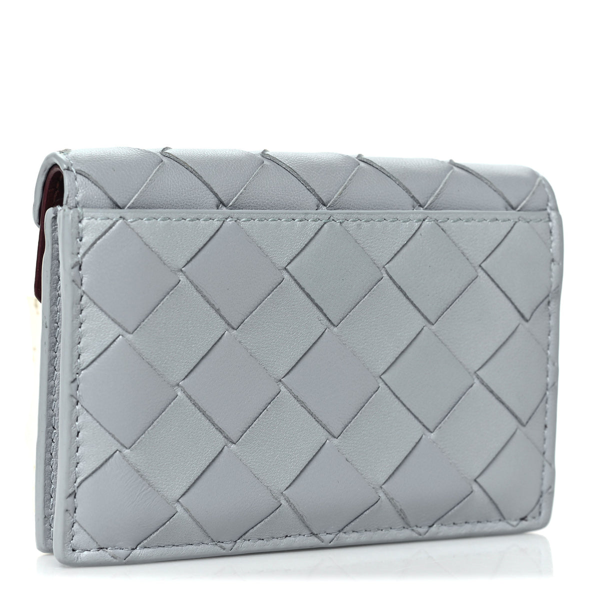 Bottega Veneta Nappa Intrecciato Small Check Bi-Fold Zip Wallet Ice Cherry 3 of 7