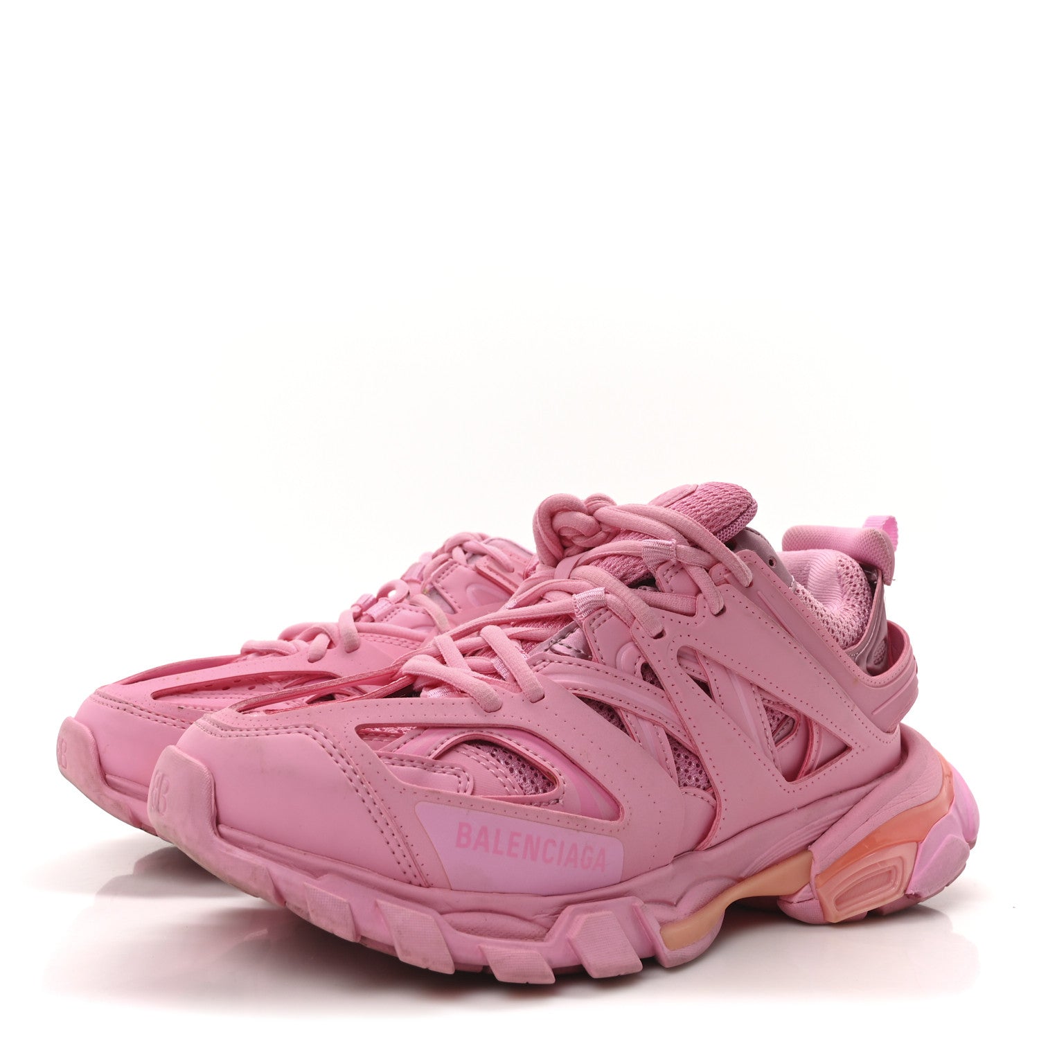 Balenciaga Mesh Nubuck Effect Fabric LED Womens Track Sneakers 39 Pink 8 of 16