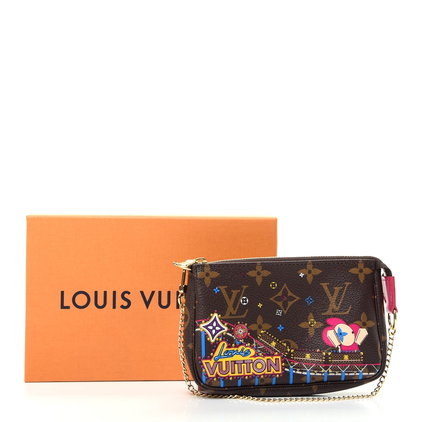 Monogram 2020 Christmas Animation Roller Coaster Mini Pochette Accessories Pivoine
