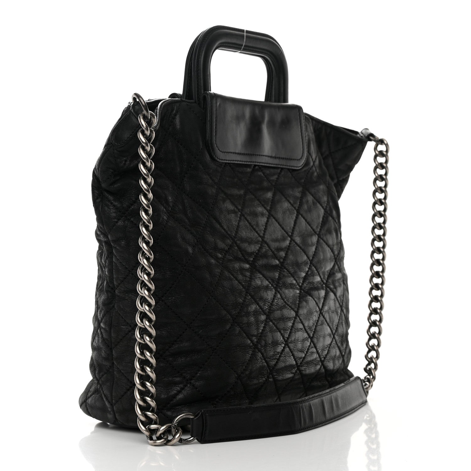 Chanel Iridescent Calfskin Quilted In The Mix Shopping Tote Black 4 of 20