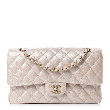 Chanel Pearly Caviar Quilted Medium Double Flap Light Beige 1 of 11