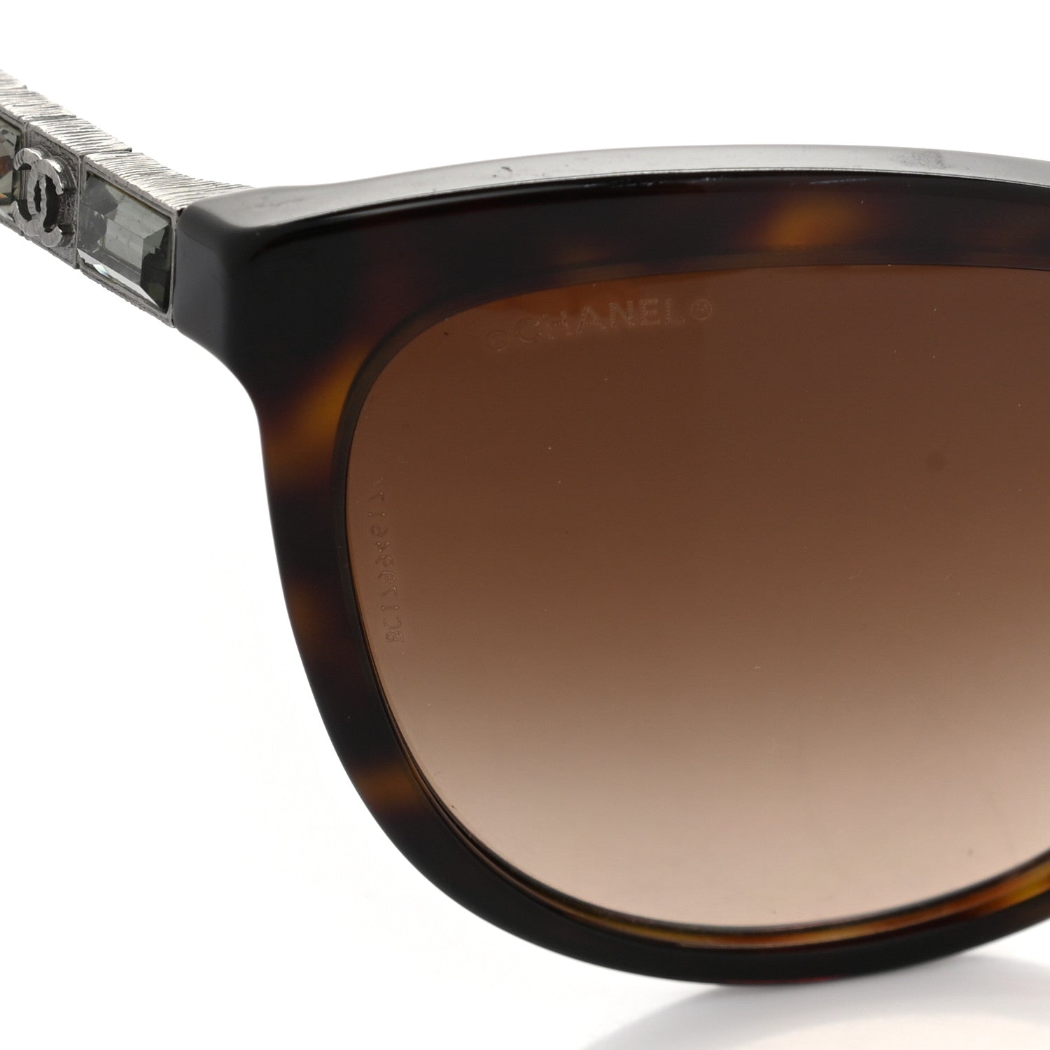 Chanel Crystal Baguette Cat Eye Bijou Sunglasses 5307-B Tortoise 7 of 8