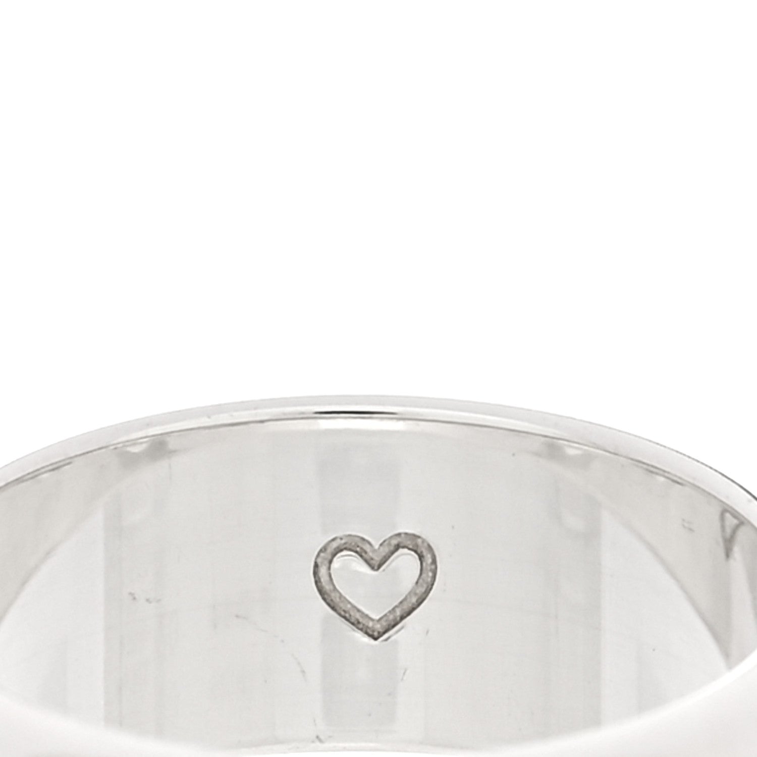 Gucci Sterling Silver Blind for Love Band Wide Ring 60 9 5 of 6