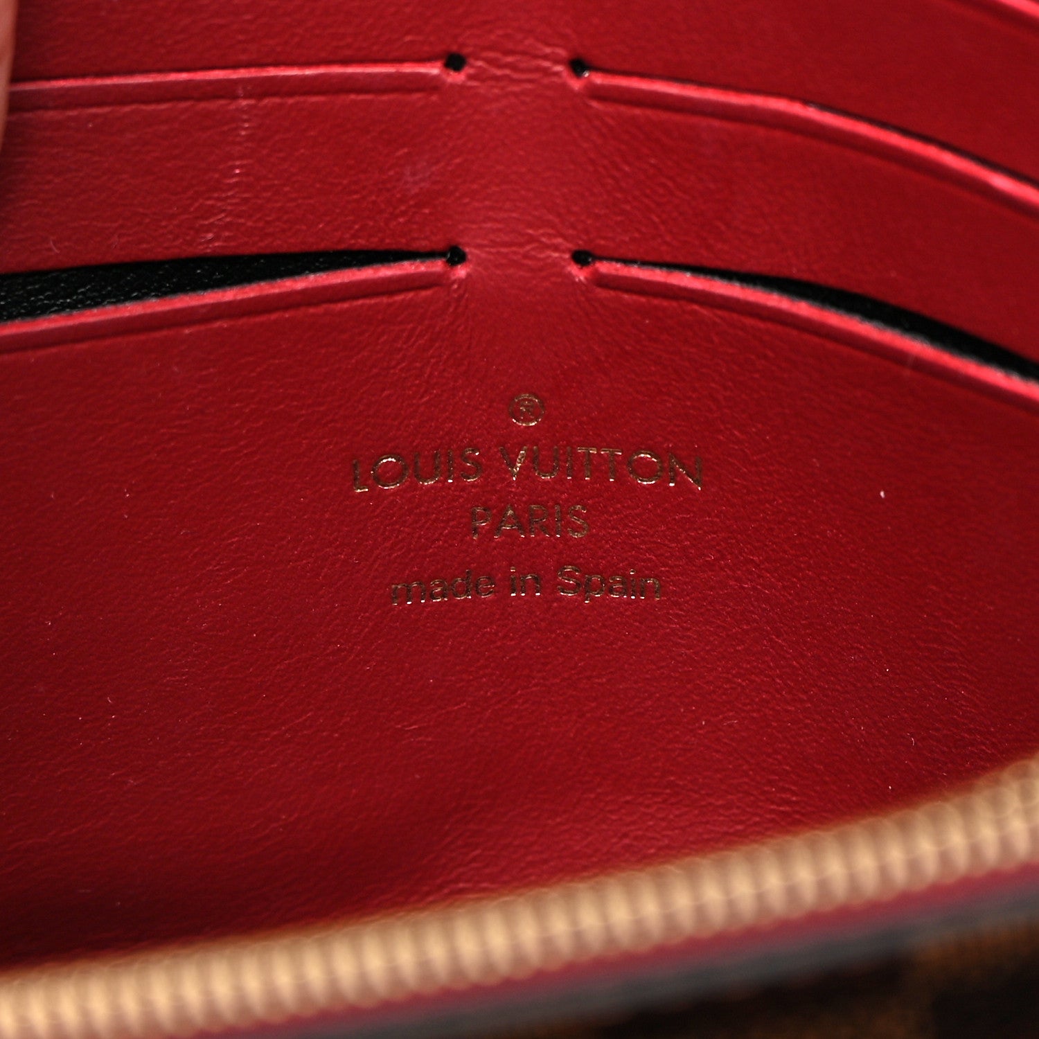 Louis Vuitton Damier Ebene Vavin Chain Wallet Red 6 of 14