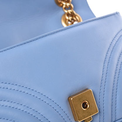 Gucci Calfskin Matelasse Mini GG Marmont Shoulder Bag Clear Sky Blue 8 of 11